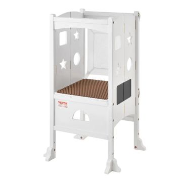 Salokāms torņa pakāpiens bērniem, 3 līmeņi, balts, augstums 56 cm