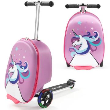 Bērnu 20 litru ceļojumu bagāža ar PU riteņiem, 20" violeta