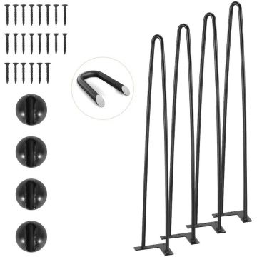 Metāla 711 mm mēbeļu kājas ar gumijas aizsargiem, 4 gab., 226,8 kg kravnesība