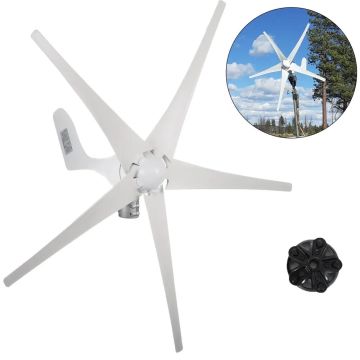 Vēja turbīna 500 W, 12 V, 5 lāpstiņas ar uzlādes regulatoru