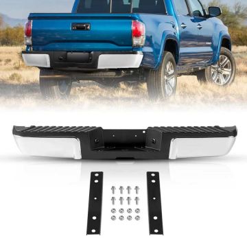 Hromēta tērauda aizmugurējais bamperis ar pakāpienu Ford F250/F350 2008–2016