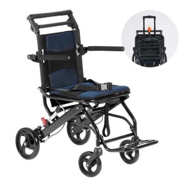 Salokāms ratiņkrēsla transportēšanas krēsls, alumīnijs, 40 cm, 99,8 kg