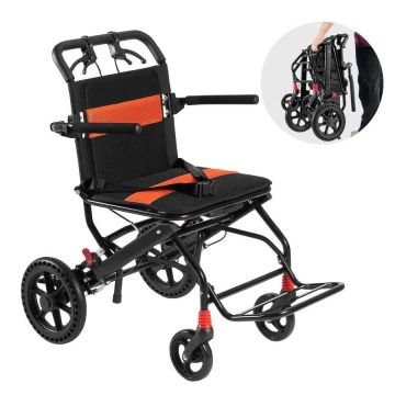 Salokāms ratiņkrēsla transportēšanas krēsls, alumīnijs, 45,7 cm, 99,8 kg