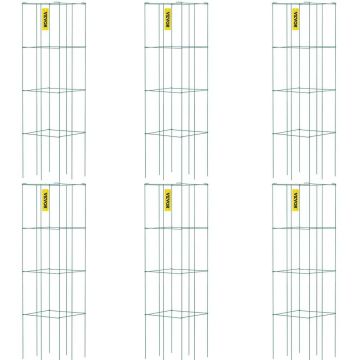 Опоры для томатов 14,6x14,6x39,4 см, 6 шт., зеленая сталь.