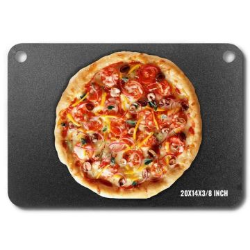 Oglekļa tērauda picas cepšanas forma 20x14x3/8 collas, nerūsējošā tērauda