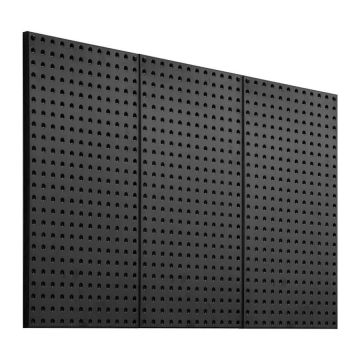 Перфорированные металлические доски из стали, 24x12 дюймов, черные, 3 шт., настенный органайзер.