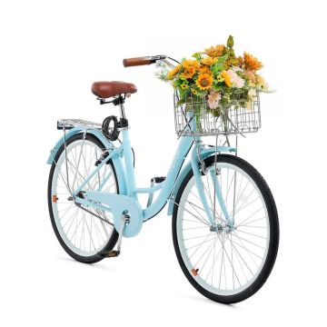 Kruīza velosipēds 26", 1 pārnesums, gaiši zils, ar bagāžu