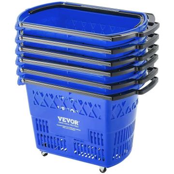 Iepirkumu grozi ar riteņiem, 6 gab., 39 L, zili