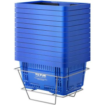Zili plastmasas iepirkumu grozi ar rokturi, 24 l, 12 gab. komplekts