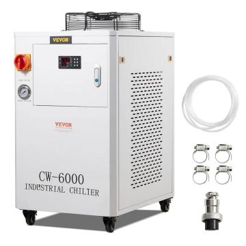 Промышленный водяной охладитель CW6000, 1500 Вт, резервуар 15 л, с компрессором.