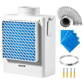 3-vienā iekštelpu žāvētāja ventilācijas komplekts, ABS, 99 mm izplūdes atvere
