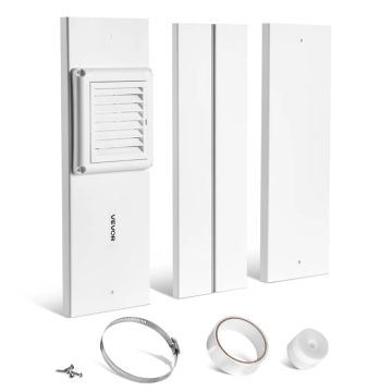 Veļas žāvētāja ventilācijas lodziņu komplekts, PVC/PP, 101,6 mm, regulējams