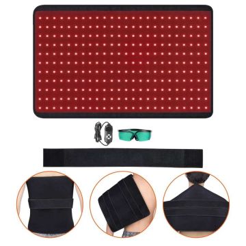 Sarkanās gaismas terapijas paklājiņš ķermenim, 264 LED gaismas, 3 viļņu garumi
