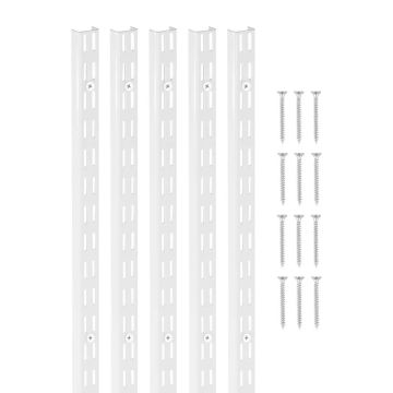 Sudraba 60 collu vertikālais plauktu pilasters, 5 daļu komplekts