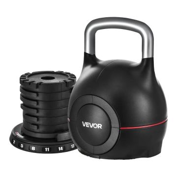 Regulējama hantele ar 7 svara līmeņiem, 2-20 kg, alumīnijs un ABS