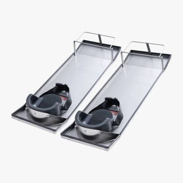 Бетонные дорожные ограждения из нержавеющей стали, 30 x 10 дюймов, с направляющими и ремнями.