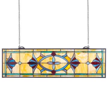 Tiffany stila vitrāžas panelis, 813x250 mm, piekarināms
