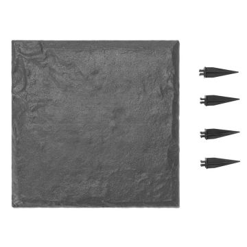 Dārza pakāpieni ar mietiņiem, 39,5x39,5 cm, pelēki, plastmasas, laikapstākļiem izturīgi, dekoratīvi (8 gab.)