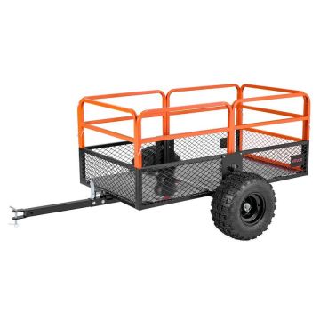 Dārza piekabe 28 kubikpēdas 800 kg ATV UTV, tērauda, ​​noņemams aizmugurējais panelis