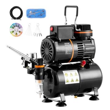 Aerogrāfijas komplekts ar kompresoru, 3,5 l tvertne, 0,3 mm uzgalis