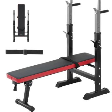 Regulējams svaru sols spēka treniņiem, 180 kg, saliekams
