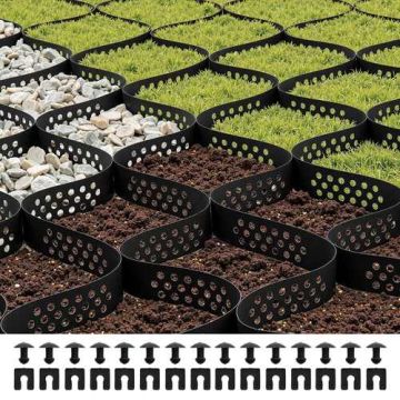 Гравийная решетка толщиной 2 дюйма, размером 16,4 x 6,5 футов, для стабилизации подъездной дороги.