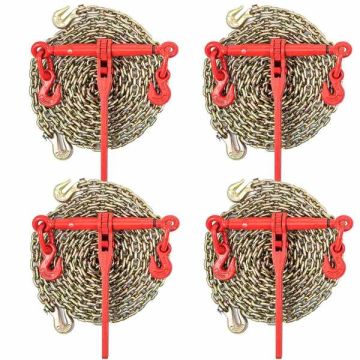 Ķēdes kravas saistviela 8 mm, 2,45 t, 4 x 6,4 m, ar āķiem