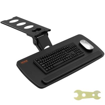 Regulējama zemgalda tastatūras paliktne, 25x9,8 collas
