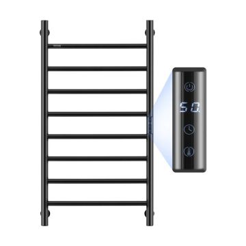 Dvieļu žāvētājs 8 joslām, sienas stiprinājums, melns, IPX5, ar taimeri un LED displeju