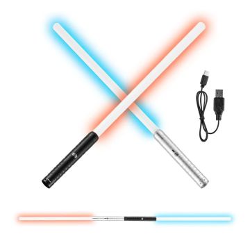 Gaismas uzlādējamas zobenu rotaļlietas, 2 gab., RGB, skaņas režīmi