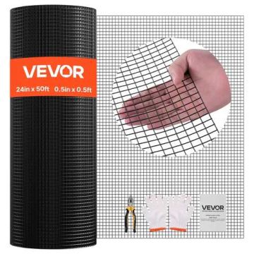 Ar vinilu pārklāts cinkots stiepļu žoga audums 61x15,2 m, 1/2 collas