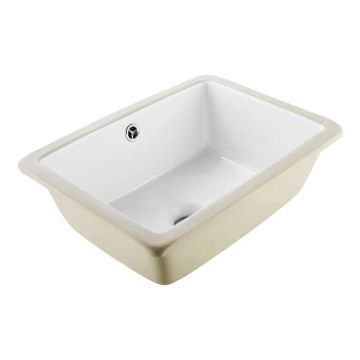 Zemmontējama taisnstūra keramikas vannas istabas izlietne, 400x305 mm, balta