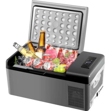 Pārnēsājams automašīnas ledusskapis ar saldētavu, 15 l, 12V/24V, USB, divu zonu