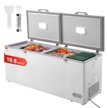 Liela, brīvstāvoša saldētava, 561 l, ar LED, 6 ritentiņiem