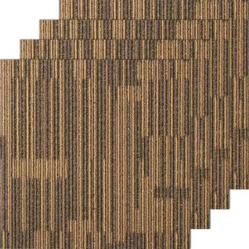 Многоразовые квадратные ковровые плитки 20x20 дюймов, с подкладкой, 12 шт., коричневые.