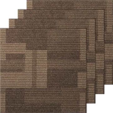 Многоразовые мягкие квадратные ковровые плитки, 24x24 дюйма (24 шт.), коричневые.