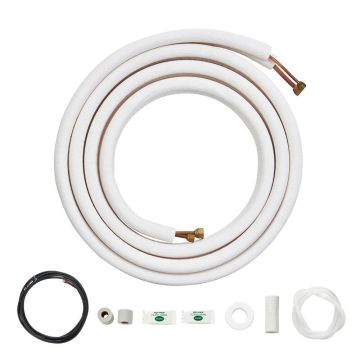 Mini komplekts: vara caurules 6,4 un 9,5 mm ar trim izolācijas slāņiem, 4876,8 mm, HVAC sistēmām
