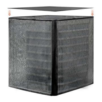 Divslāņu melns poliestera gaisa kondicioniera pārsegs 914x914x1010 mm