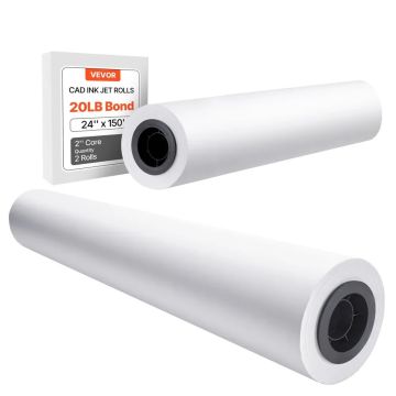 Platformāta papīra ruļļi, 609,6 mm x 45,7 m, 2 gab., 80 GSM, CAD rasējumiem