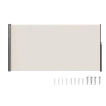 Izvelkama sānu markīze, 180 g poliestera, ūdensnecaurlaidīga, bēša, 71 x 138 collas