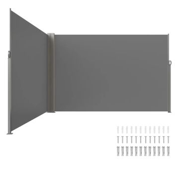 Izvelkama sānu markīze, 79"x236", ūdensizturīga, pelēka
