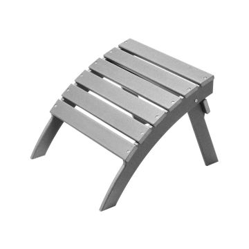 Salokāms Adirondack pufs, HDPE plastmasa, pelēks, izturīgs pret laikapstākļiem, 21,5x18,9x14,8 collas