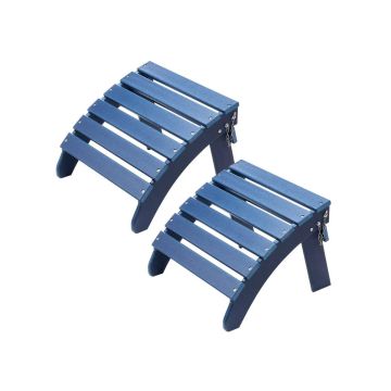 Adirondack saliekamo pufu komplekts, 2 gab., zils, HDPE, āra lietošanai