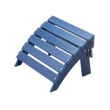 Adirondack saliekamais pufs, HDPE plastmasa, zils, 15,7 x 18,9 x 13 collas, lietošanai ārā