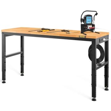 Augstumā regulējams darbagalds 122x51 cm ar strāvas kontaktligzdu