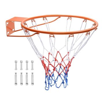 Basketbola grozs ar tīklu, Q235, 18 collas, piekarināms, lietošanai iekštelpās un ārā
