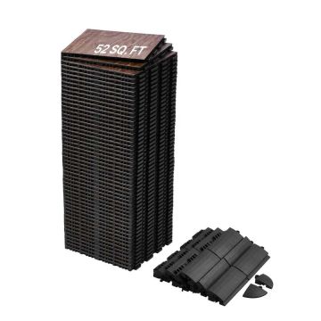 Pārvietojamas deju grīdas flīzes, 52 gab., 12,4 x 12,4 collas, ozolkoka raksts
