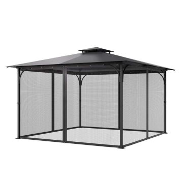 Сетка для беседки 12x12x7,5 футов, 4-панельные садовые шторы для улицы