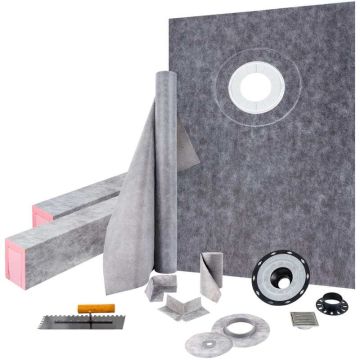 Комплект душевой кабины, 38x60 дюймов, фланец из АБС-пластика, решетка из нержавеющей стали.