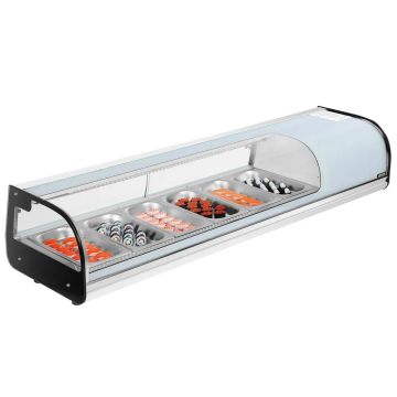 Suši vitrīnas ledusskapis, 62 l, LED apgaismojums, digitālā vadība